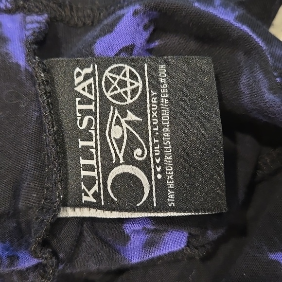 KILLSTAR GOTHIC FAST DYE CROP TOP. BLACK AND PURPLE. SIZE MEDIUM. - Picture 4 of 6